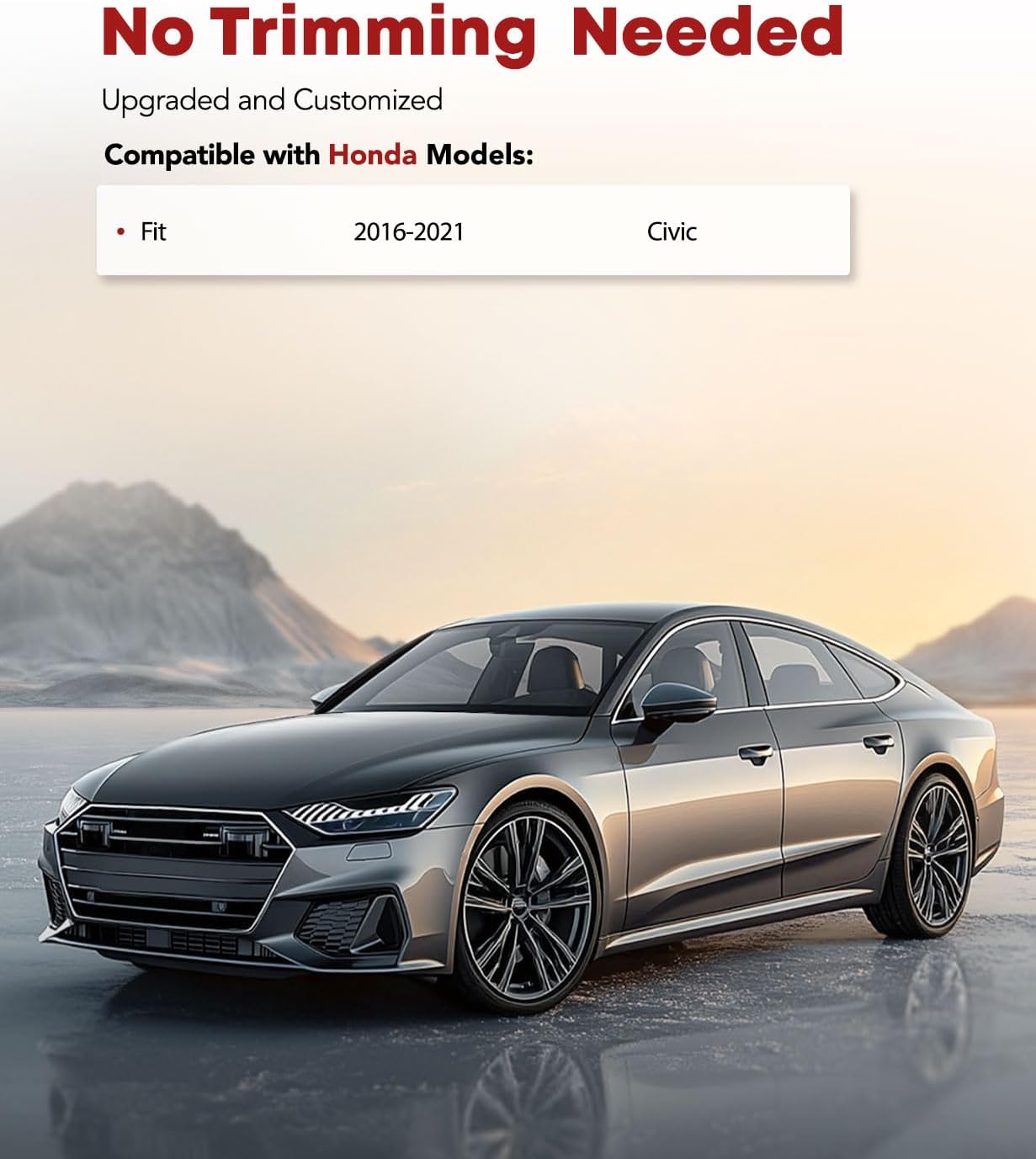 YHTAUTO Floor Mats Fit 2016-2021 Honda Civic Coupe/Sedan/Type R, 2017-2021 Civic Hatchback, TPE All Weather Floor Liner Odorless Custom Fit Car Mats, 1st 2nd Row Civic Accessories