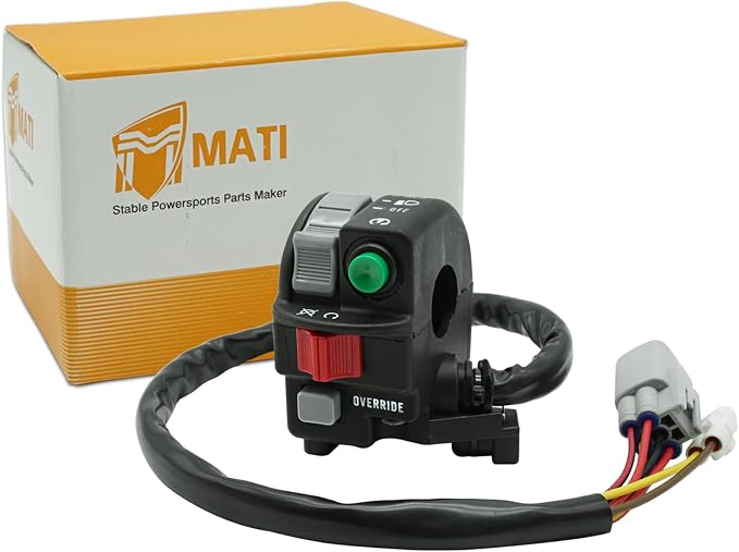 M MATI Left Handlebar Switch Start Stop Headlight Override for Kawasaki Brute Force 750 4x4i KVF750 2012-2021 46091-0243