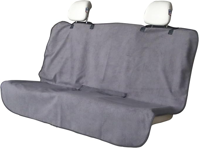 Back Seat Cover for Car Trucks Van SUV Jeep,Waterproof Rear Bench Towel Seat Covers for Dogs and Kids,Automotive Backseat Protector (Grey)