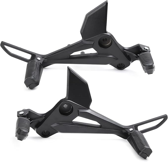 Mokuo Motorcycle Footrest Assembly,1 Pair Footpegs Kit in Alloy Aluminum Material Fit for Honda Grom Msx 2013-2016 Clone,Black Color