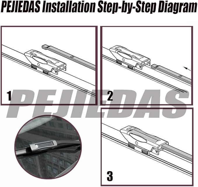 3 x OEM Wiper Blades, Replacement Wiper Blades for 2013 Mini Cooper (18“ & 19” Front Wipers + 10” Rear Wiper Blades)