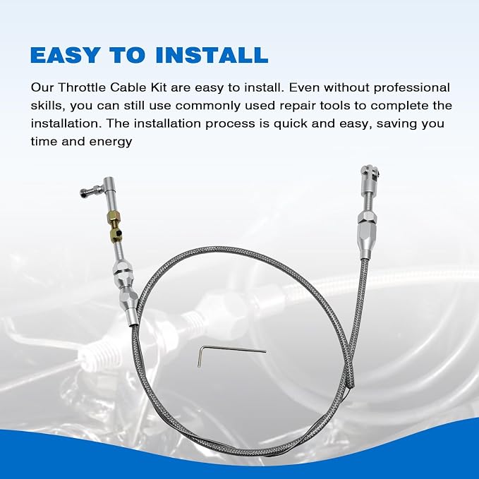 Throttle Cable Kit Compatible With Lokar Steel Wire Black Fitting Aluminum Ferrule Replace for XTC-1000HT36