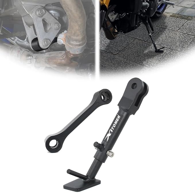 Xitomer Adjustable Kickstand & Lowering Link Fit for MT09/MT09SP/TRACER 9 GT 2021-2024, Fit for XSR 900 2022-2024 Motorcycle Side Stand & Lowering Kit