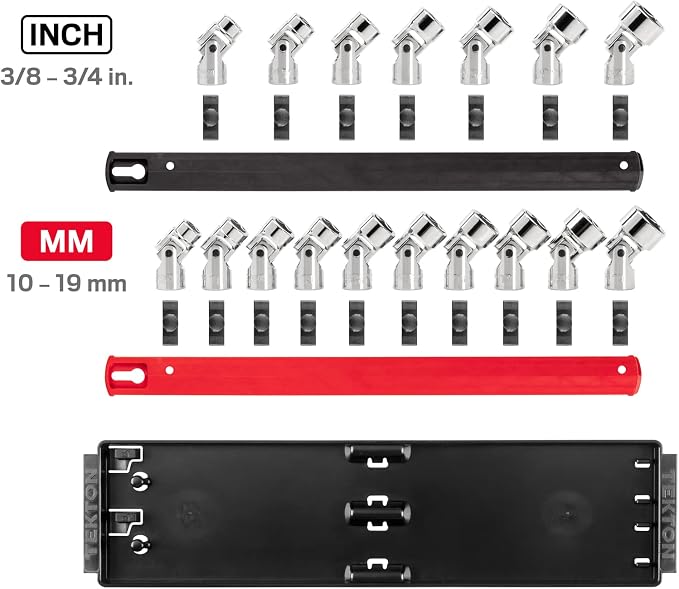 TEKTON 3/8 Inch Drive Universal Joint Socket Set, 17-Piece | SHD91217