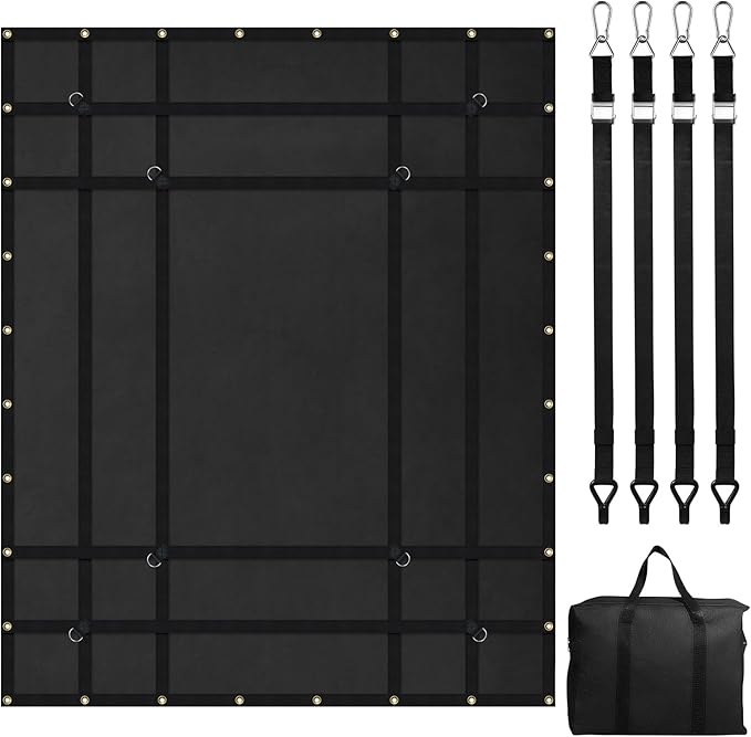 VEVOR Waterproof Cargo Net, 72 in x 57 in, Heavy Duty Truck Cargo Net-(WLL) 700lbs, 4 Adjustable Straps with Carabiners & S-Hooks, Truck Bed Cover for Trailer, Pickup, Boat, Jeep, SUV 4.75' x 6' ft