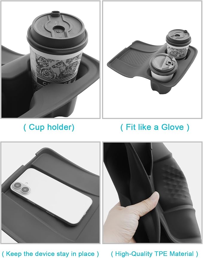 CDEFG 3Pcs for 2025 2026 Chevy Traverse Center Console Organizer with Handle for 2024-2026 Chevrolet Traverse Accessories Middle Console Mat w/Cup Holder Coin Holder