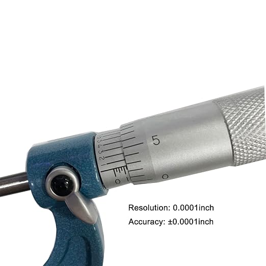 Outside Micrometer Set, MFQNENLK 0-4" Precision Machinist Tools 0.0001in Accuracy, Micrometer Measuring Tool Set, Alloy Precision Micrometer with Fitted Case (4Pcs Set)