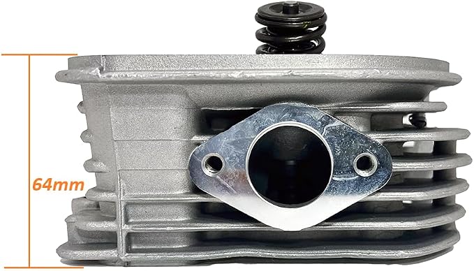 MYK Cylinder Head Assembly for EFI 170cc, 200cc 4-Stroke GY6 Motorcycle Engines, 64mm, Complete Replacement Head with Valves, Spark Plug, and Mounting Studs