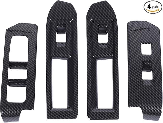Daeiclru Window Lift Switch Panel Cover Compatible with Toyota Tacoma 2024 2025, Pickup Truck Door Power Window Glass Lift Switch Button Protection Cover Interior Accessories (Carbon Fiber Pattern)
