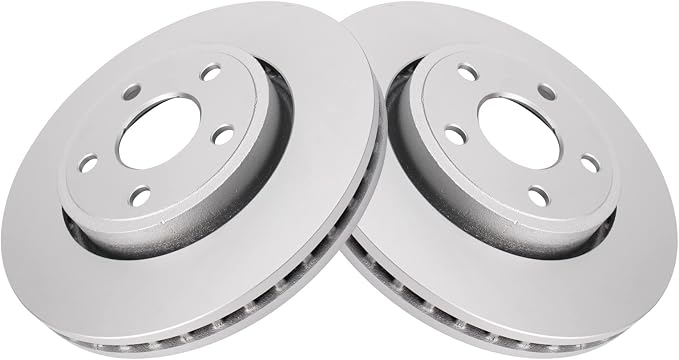 TRQ Front Brake Rotor Set G Coated Vented Compatible with 2011-2020 Dodge Durango 2011-2020 Jeep Grand Cherokee