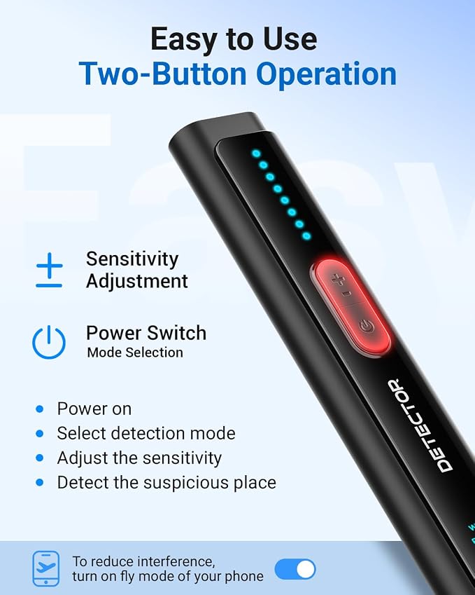Hidden Camera Detectors 6-in-1 Hidden Bug and Camera Detector GPS Tracker Detector for Travel, Hotels, Car