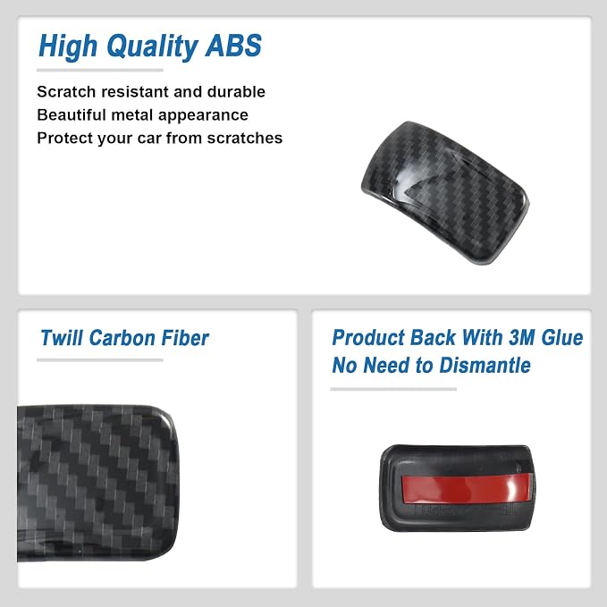 Carbon Fiber Gear Shift Knob Cover Compatible with Ford Mustang 2024 2025