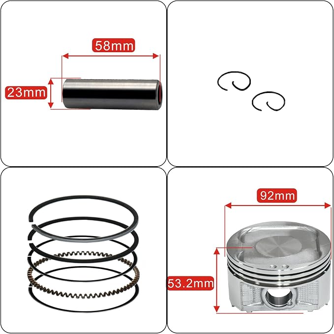 Tupo BJX500-92 Cylinder Top End Rebuild Kit | Compatible with Polaris Ranger Sportsman Scrambler Magnum Worker Xplorer Big Boss ATP 500 1996-2002