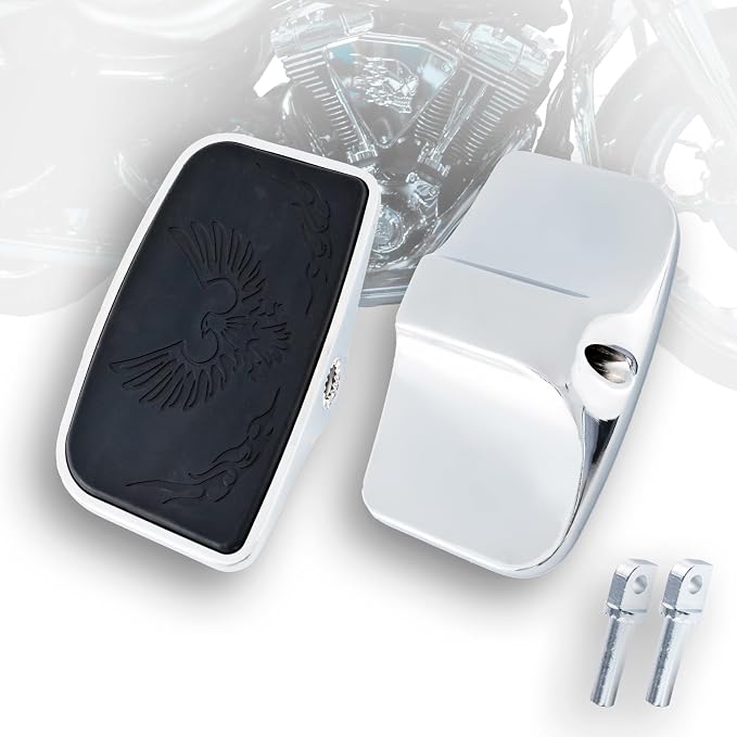 Rear Passenger Footpeg Passenger Peg Floorboard Footboard for Harley Dyna Electra Glide Road Electra RoadKing Fat boy Sportster 883 1200 Sportsters Dynas Softails V-Rod (Eagle-Chrome)