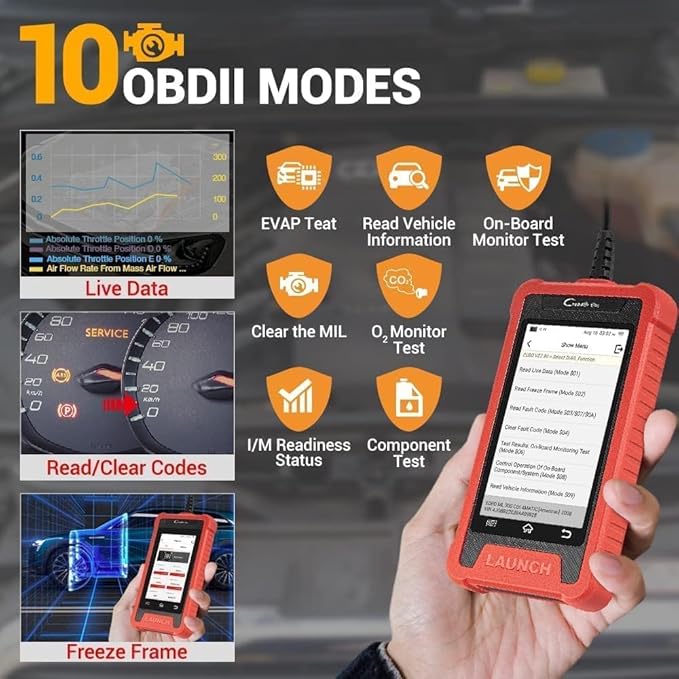 Launch Creader 200 OBD2 Scanner 2025 Engine/ABS/SRS/Transmission Car Diagnostic Scan Tool, 4 System Code Reader, Auto Vin, Full OBD2 Function, Lifetime Free Update