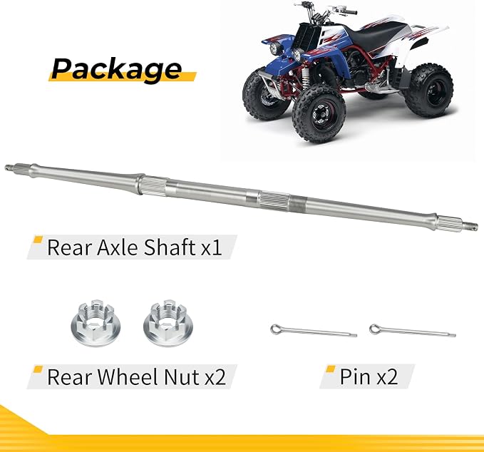 M MATI Rear Axle Shaft With Nuts for Yamaha B-anshee 350 YFZ350 1987 1989-2006 Tri-Z YTZ250 1985-1986 38W-25381-10-00 38W-25381-02-00