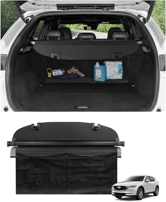 Autorder Upgraded Cargo Cover for Mazda CX-5 CX5 2017-2025 Accessories Trunk Shade Cover with Storage Cargo Net No Gap Retractable Security Shield Shade