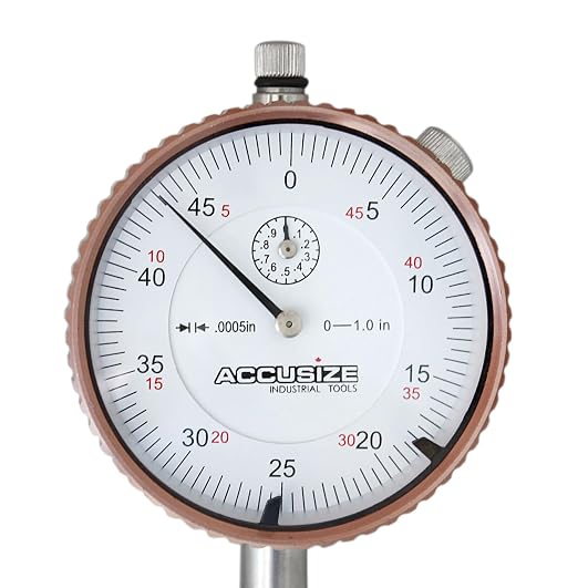 Accusize 0-1" Dial Indicator, Resolution: 0.0005", P900-S099 | 0-1" x 0.0005", AGD2 Style, Lug Back