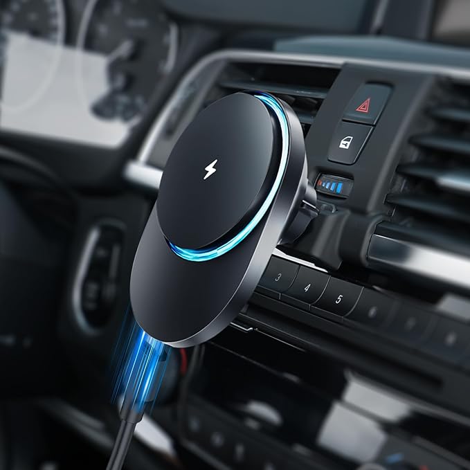 CLEC for BMW 3 Series 2012-2018, 4 Series 2013-2020 Magnetic Wireless Car Charger Phone Holder Mount for BMW 3 Series 2012-2018, 4 Series 2013-2020 15W Fast Charging Car Phone Holder Wireless Charger