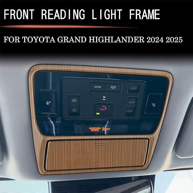 2Pcs Car Reading Light Frame Panel Trim Cover Compatible with Toyota Grand Highlander 2024 2025 2026 Fit for 2024-2026 Grand Highlander ABS Accessories(Carbon Fiber)