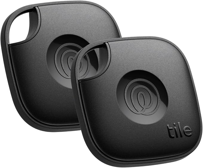 Life360 Tile - Bluetooth Tracker, Keys Finder and Item Locator for Keys, Bags and More. Phone Finder. Both iOS and Android Compatible. 2-Pack (Black)
