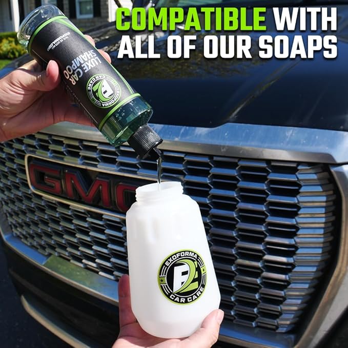 ExoForma Foam Cannon - Heavy Duty Foam Blaster, Adjustable Foam Nozzle, Creates Thick Foam & Suds for Pressure Washer, 1/4" Quick Connector, 1L Bottle