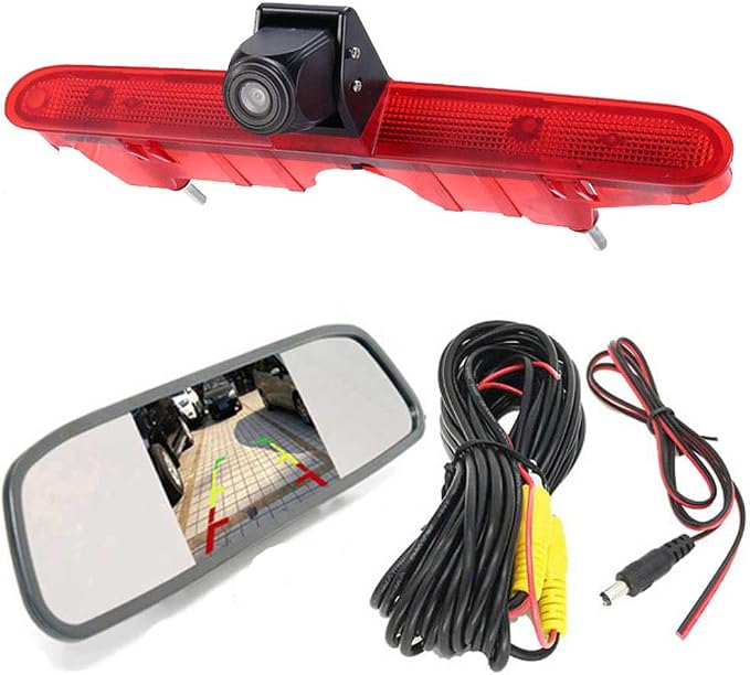 HD Brake Light Rear View Reversing Camera with Angle Adjustable Compatible with Toyota Proace/Citroen Berlingo B9/Opel Combo/Limousine/Peugeot Partner Tepee/Rifter (Camera+4.3'' Rearview Mirror)