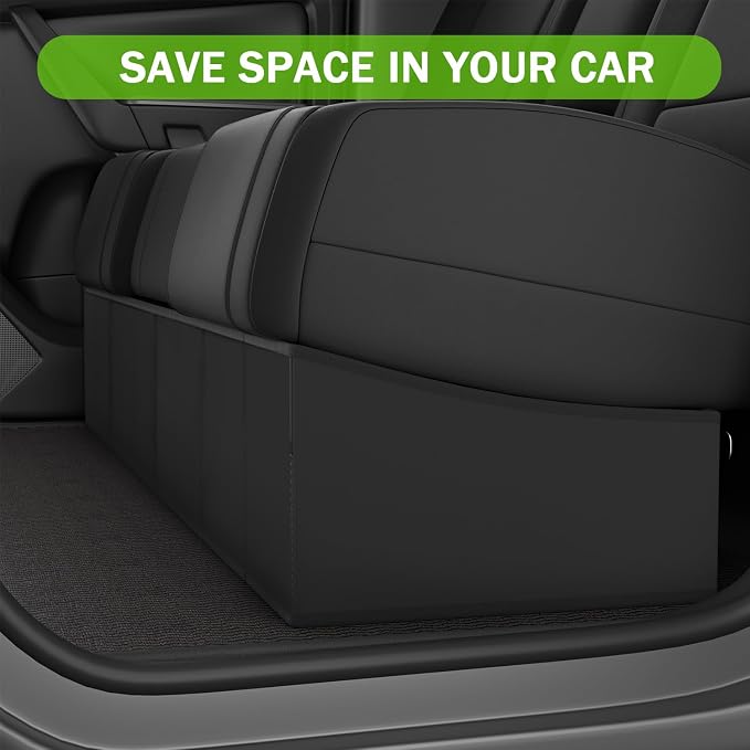 Under Seat Storage Box Compatible with Chevy Silverado/GMC Sierra 1500 2014-2018; 2015-2019 Silverado/Sierra HD Double Cab, Foldable Underseat Organizer Crew Cab Accessories