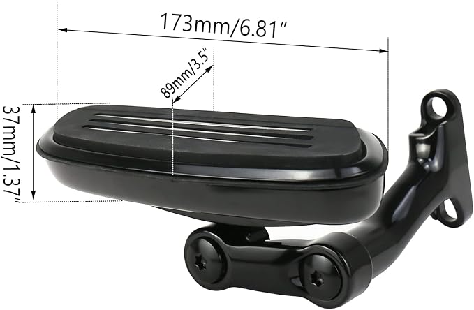Adjustable Streamliner Passenger Footboard Floorboard with Mount Kit Fit for Harley Touring Road King Road Glide Street Glide Electra Glide 1993-2025 (Black)