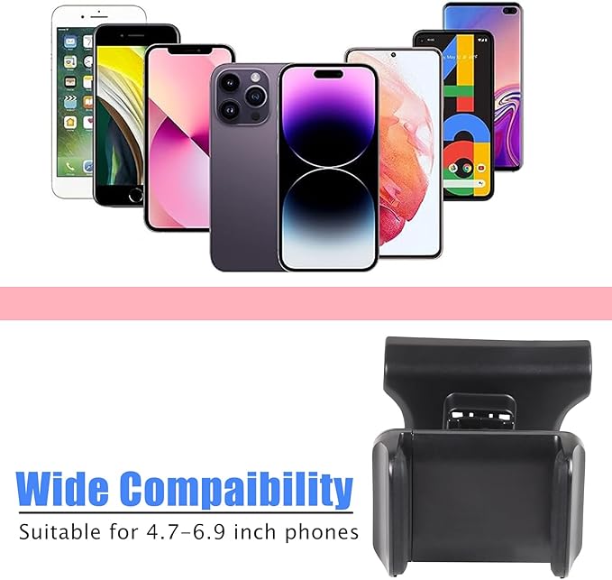 HAPPYHORSE Car Phone Mount Compatible with Fiat 500 2016-2023，Car Center Console Mobile Phone Bracket Phone Holder Phone Mount Mount with Self-Adhesive Base Accessories (Style A)