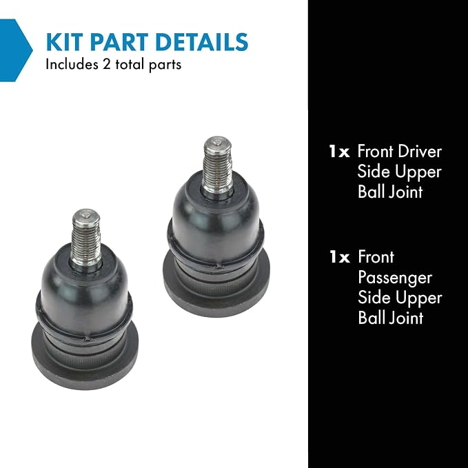 TRQ Front Upper Driver and Passenger Side Ball Joint Set Compatible with 2005-2023 Toyota Tacoma