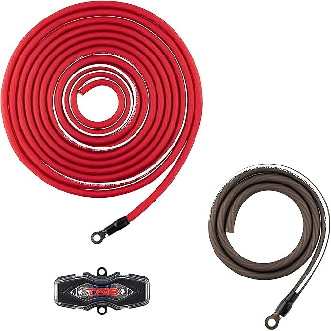 DS18 AMPKIT4 4 Gauge Amp Installation Wiring Kit - Amplifier Installation Kit 4 GA - A Car Amplifier Wiring Kit Simplifies Wire Connections and Delivers Power to Your Radio, Subwoofers, and Speakers