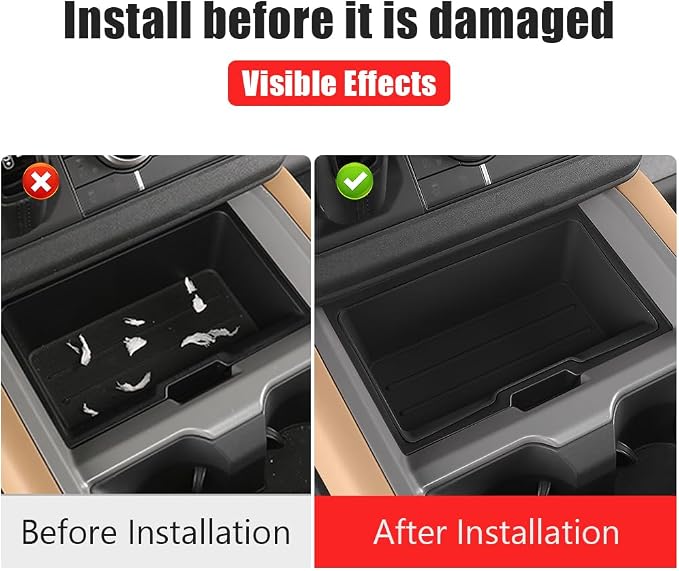 Center Console Storage Box for 2025-2026 Land Rover Defender 90 110 130 Center Storage Box Pad Interior Organizer Tray Storage Box Silicone Trim Tuning Supplies Accessories (ferrous)