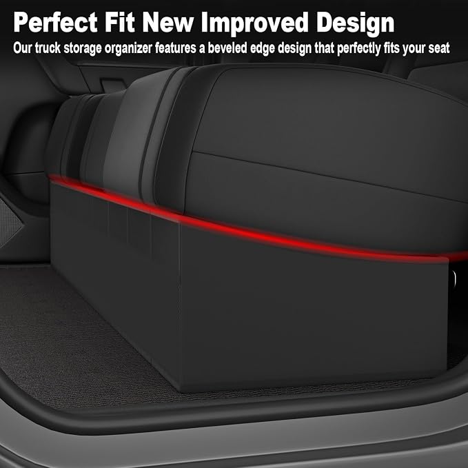 Foldable Under Seat Storage Box for 2014-2018 Chevrolet Silverado/GMC Sierra 1500 2015-2019 Silverado/Sierra 2500HD 3500 HD Crew Cab | Sierra Accessories Truck bed Underseat Storage Organizer