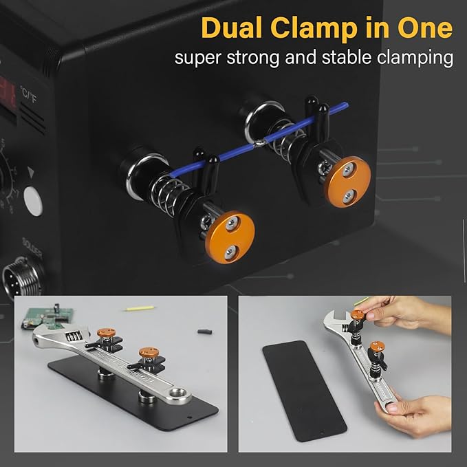 Magnetic Helping Hands Clamp Metal, Adjustable Third Hand Soldering Holder Stand For Small Electronics, Hobby DIY Craft,PCB Repair, Precise Work, Exclusive Dual-Head Ultra-Grip