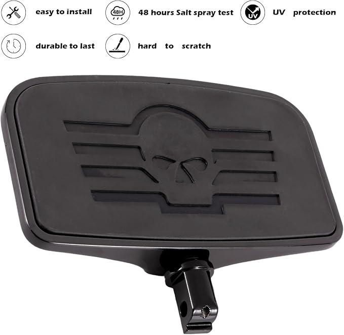 Kinglemc Front Rear Rider Passenger Floorboard FootPeg for Victory/Indian (Skull, Black)