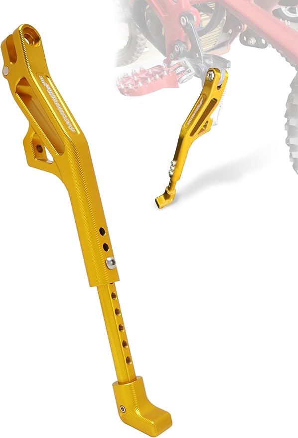 JFG RACING Kickstand for Edirt Bike,CNC Foot Pegs Kick Stand for Electric Dirt Bike Surron Light Bee X and S/E Ride Pro S SS SR/Talaria Sting/X160/X260-Gold