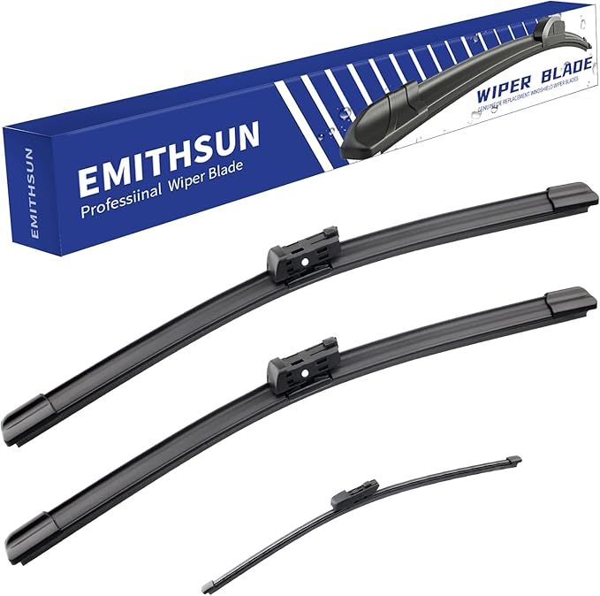 EMITHSUN® Windshield Wiper Blades Replacement for Volkswagen Tiguan 2018-2022,That Meet OEM Quality Front Rear Wipers Blade Set for My Car -25"+22"+15"(Set of 3)