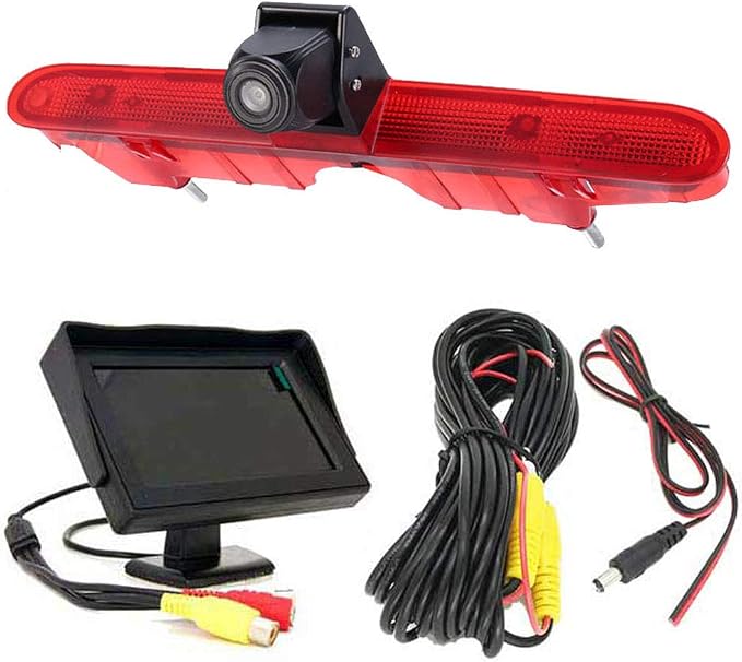 HD Brake Light Rear View Reversing Camera with Angle Adjustable Compatible with Toyota Proace/Citroen Berlingo B9/Opel Combo/Limousine/Peugeot Partner Tepee/Rifter (Camera+4.3''Monitor)