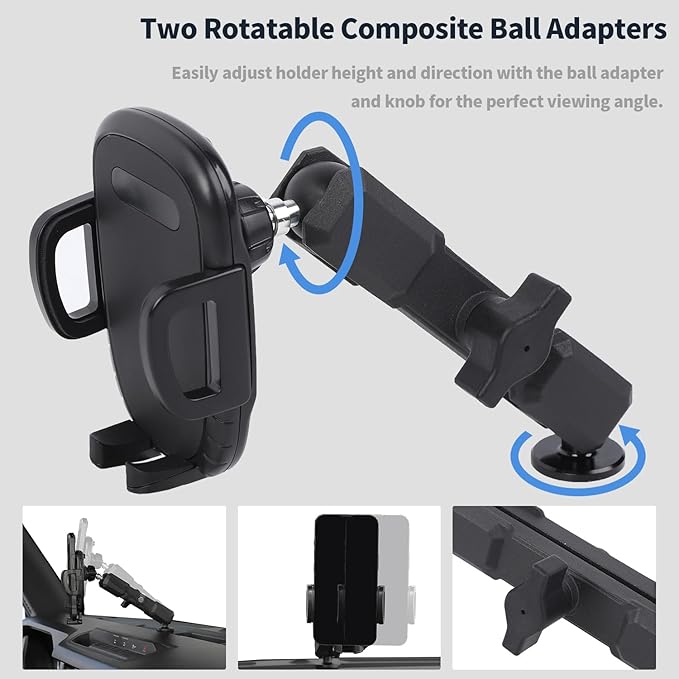 Linskip Dashboard Universal Phone Mount & Smart Phone Holder for 2021-2026 Ford Bronco Raptor & Bronco Accessories 2/4 Door, Rotates Vertical and Horizontal, One-Hand Operation, Interior Accessories