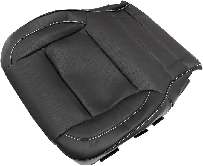 FZJDSD Black Perforated Driver Side Bottom Microfiber Leather Replacement Seat Cover & Seat Foam Cushion Compatible with Chevy GMC Silverado Tahoe Suburban Yukon Sierra 2014 2015 2016 2017 2018 2019