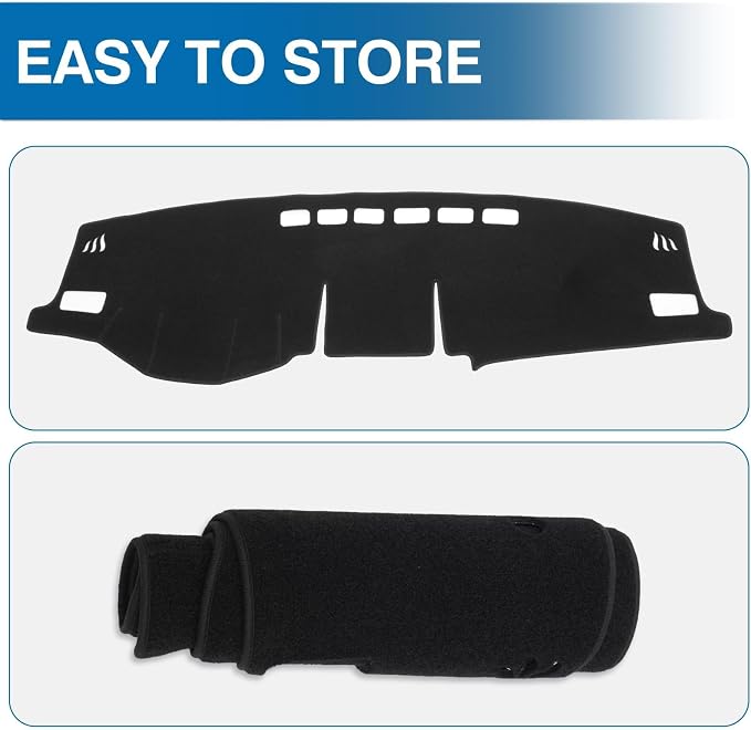 KUST Black Dash Cover Mat for Toyota RAV4 2019-2025 Left Hand Driving Non-Slip Dashboard Cover Interior for RAV4 Accessories Custom Fit Dash Mat Sunshade Windshield Glare