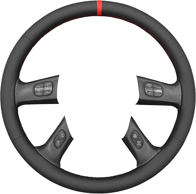 MEWANT Steering Wheel Cover for Chevy Silverado 1500/2500/3500 2003-2006 / Silverado 1500 2500HD 3500 Classic 2007 / Trailblazer 2002-2009 Hand-Stitched Steering Wheel Wrap