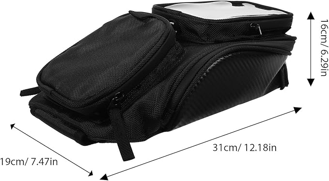 ABOOFAN Motorcycle Magnetic Tank Bag Waterproof Portable Motorcycle Accessories Bag with Earphone Hole and Navigation Storage for Riding