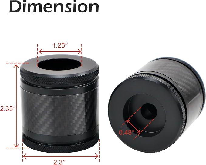 Crash Bar Sliders End Caps CNC Carbon Fiber Inlay Decorative Sliders Fits for 1.25" Front Engine Guard Rear Saddlebag Guard CNC 60mm (Black)