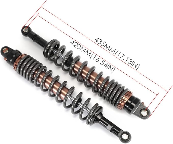 420mm 16.53 inch 8mm Spring Universal Motorbike Air Shock Absorber Rear Suspension ATV Quad Scooter Dirt Bike For YZF-R1 YZF-R6 YZF-125 XC EXC XCF