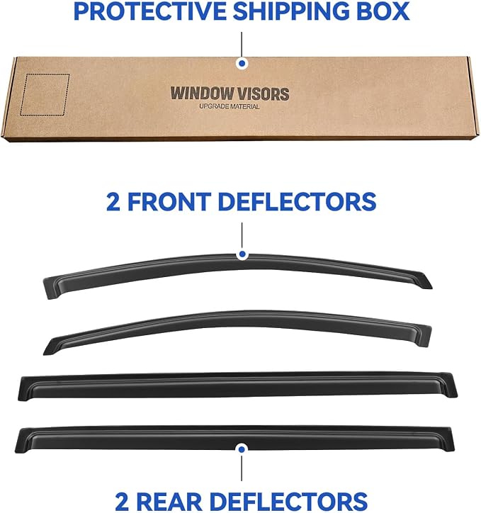 Window Visors Rain Guards Shield for 2011-2020 Toyota Sienna, Out-Channel Window Vent Wind Deflectors Visors Shades for 11-20 Sienna
