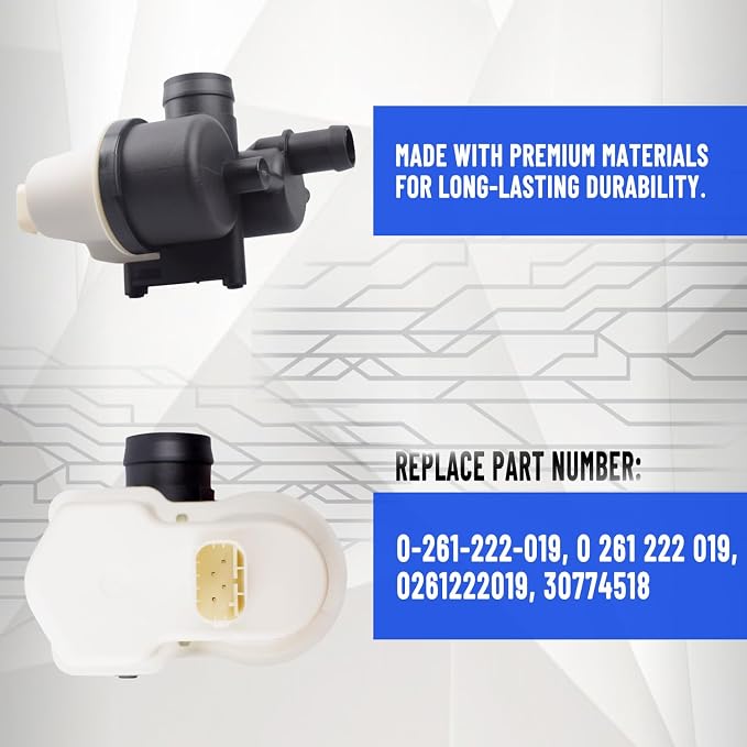0261222022 Fuel Vapor Leak Detection Pump Compatible With Rover Range Rover Sport Evoque&Velar LR2 LR3 LR4 Volvo C30 C70 S40 S80 V50 V70 XC70 Replaces# 30760863, WTR500030
