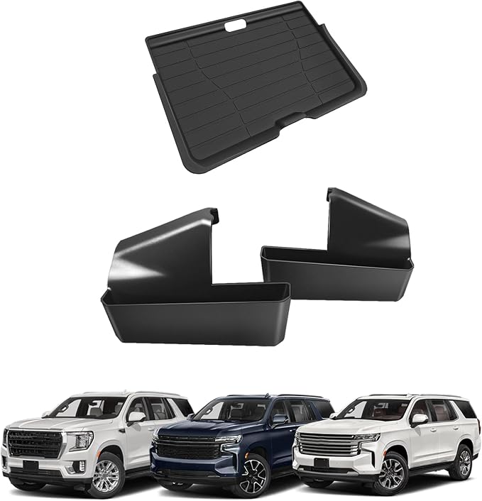Muslogy Center Console Organizer Compatible with 2021-2023 2024 GMC Yukon & Chevy Tahoe Suburban Accessories Middle Console Storage Box & Hidden Panel Removable Cover (Not for Yukon Denali/Ultimate)