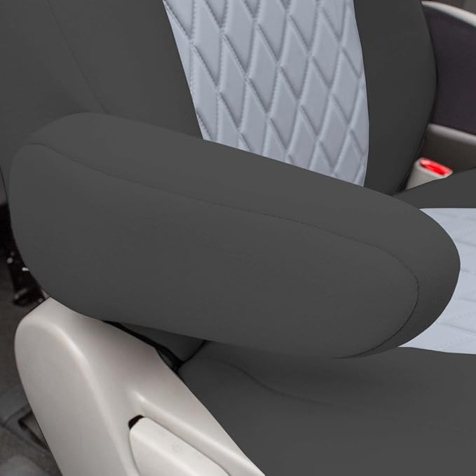 FH Group Custom Fit Car Seat Covers Specifically Made for 2011-2020 Toyota Sienna 7 Seater with Ultraflex Neoprene Water Resistant Automotive Seat Covers - 2nd Row Gray